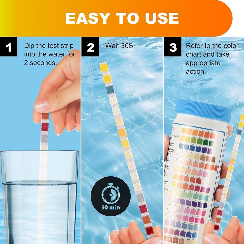 Drinking Water Test Strips 17 in 1 50 Strips + 2 Bacteria Tester Kits, Complete