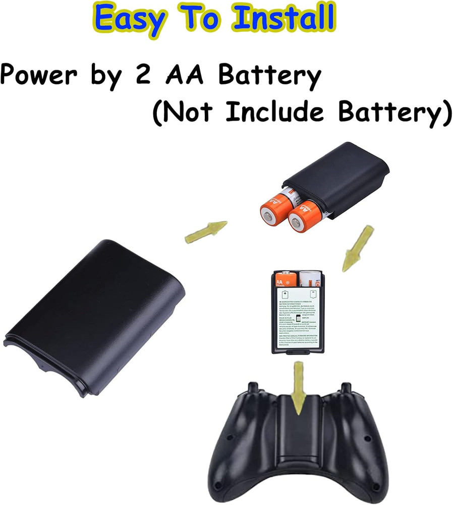 2 Pack Battery Pack Cover for Xbox 360 Wireless Controller, Replacement Battery