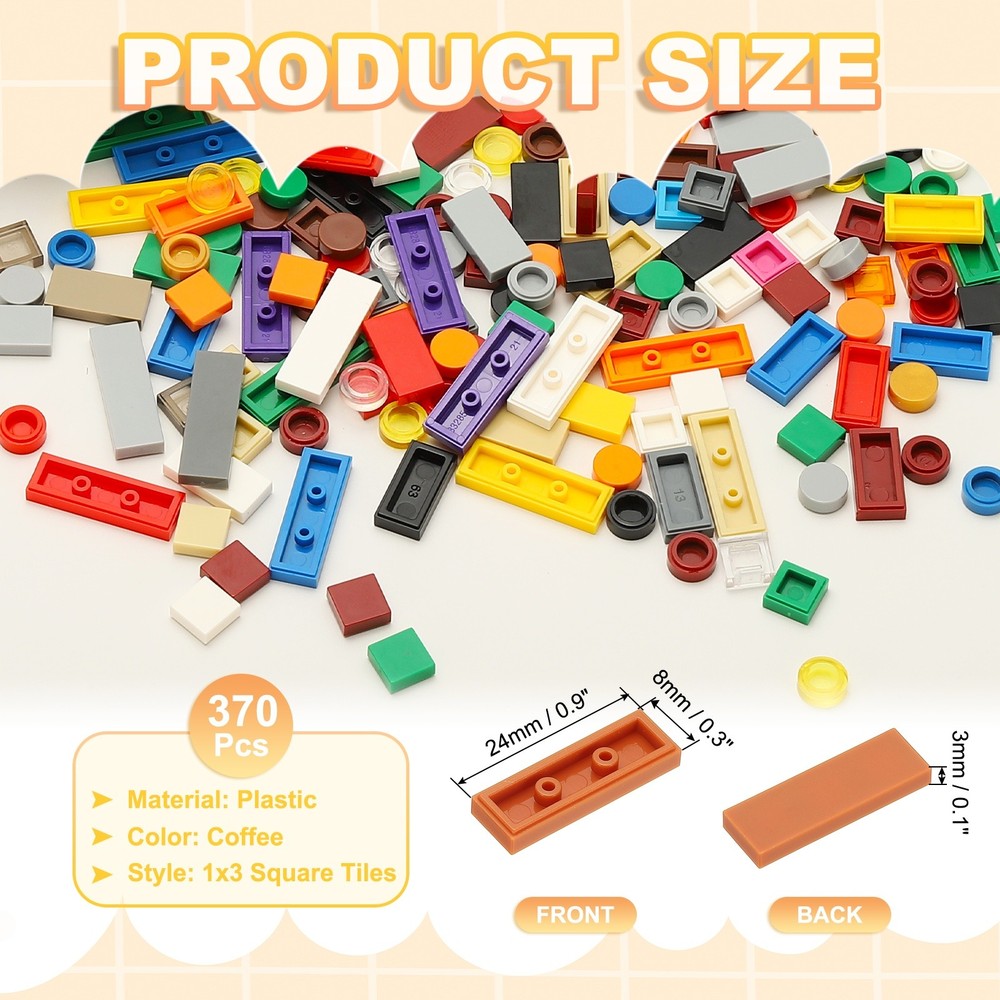 122 Pcs 1x3 Square Coffee Flat Blocks Bulk for Building Floor