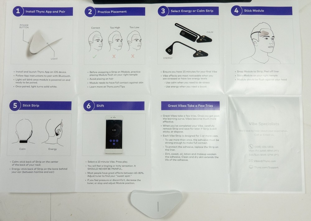 Thync Edition One - Energy & Calm Strips. COMPLETE OPEN BOX