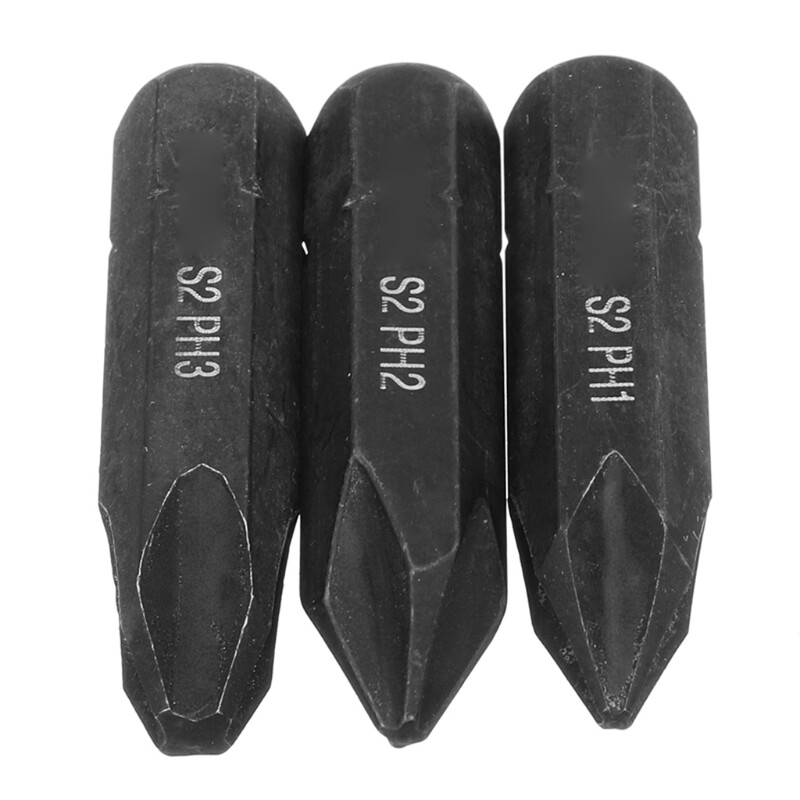 8mm Strong Bit Screw Impact Bit PH1 / PH2 / PH3 3 Pieces Set