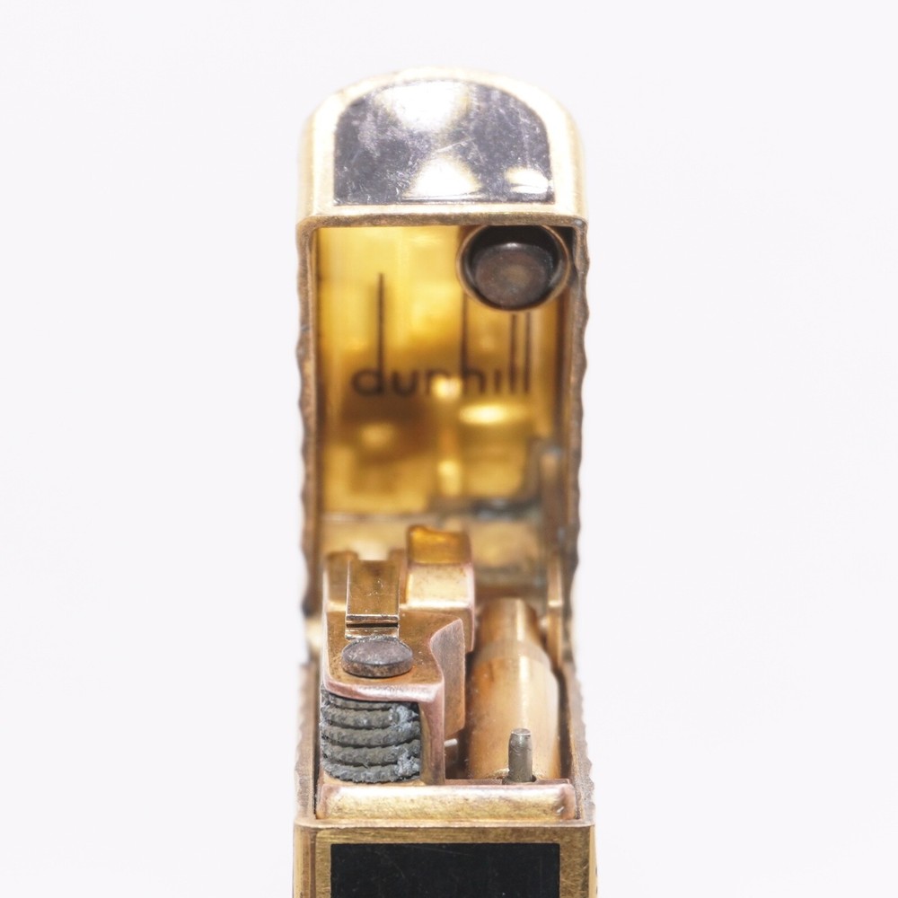 Dunhill Dome Lighter Gold plated with Black Lacquer_ Fully Working Condition