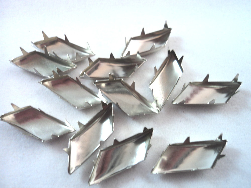 12 Silver Tone Plain Diagonal Studs Clothing Decoration 7/8" Leather Work