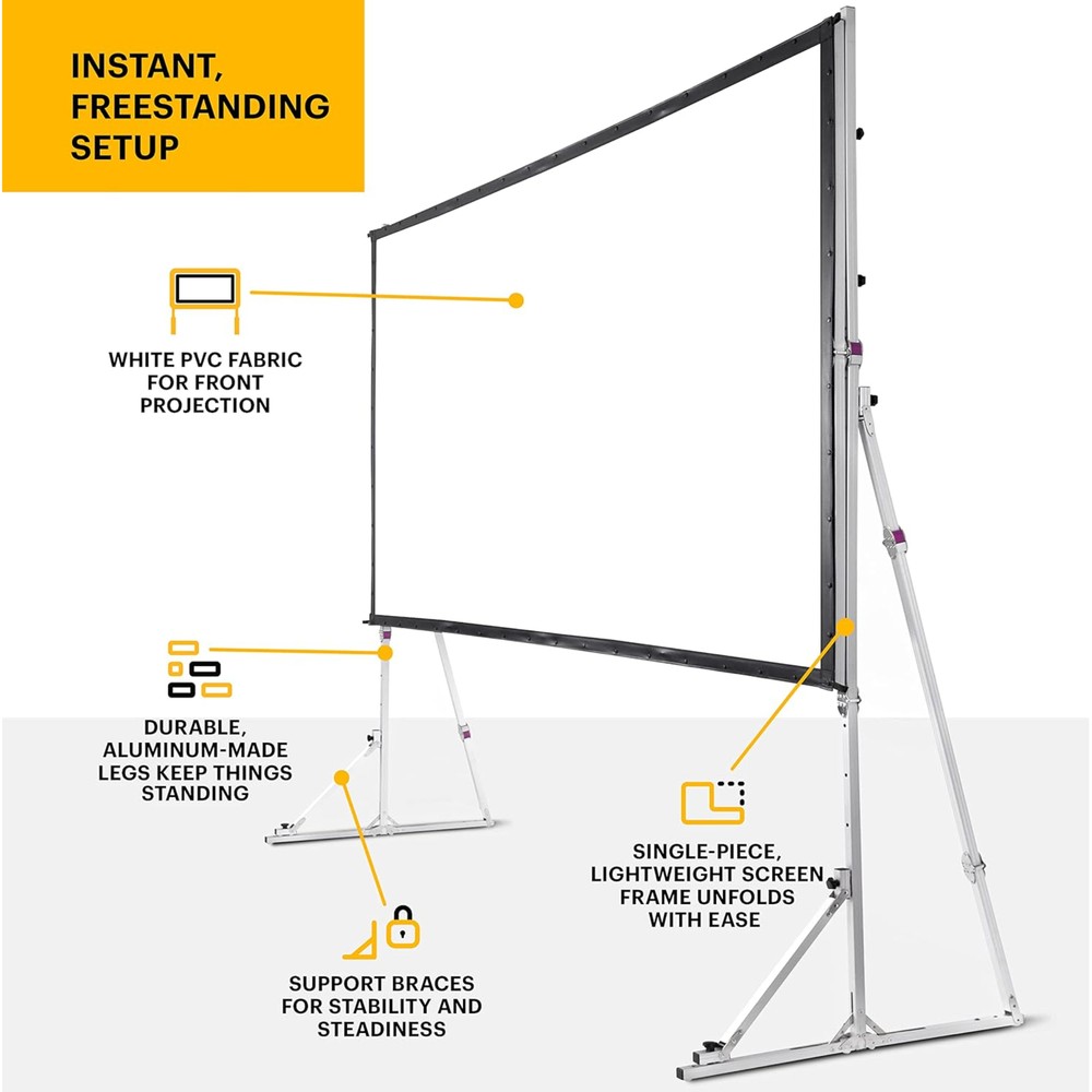 Kodak Portable Projection Screen 120” with Foldable Legs and Front Projection