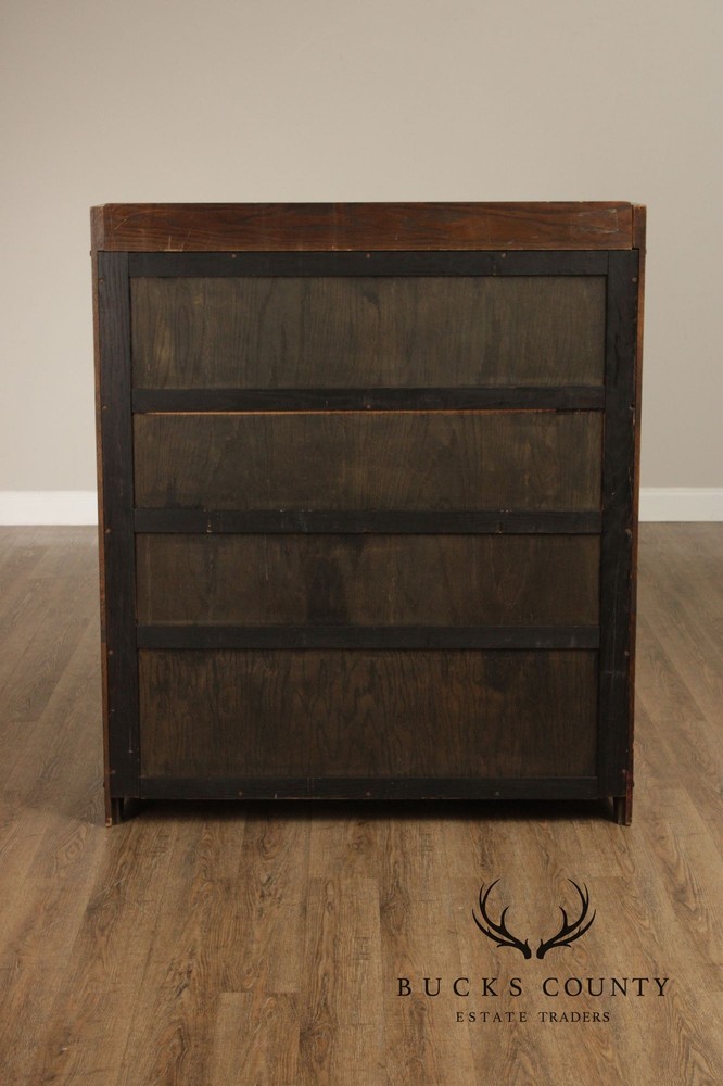 Antique Mission Oak Two Door Bookcase