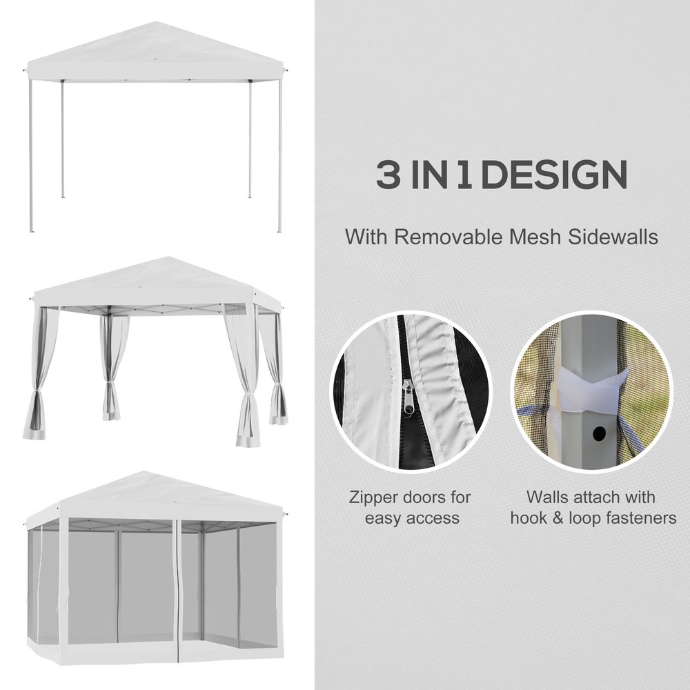 10' x 10' Pop Up Canopy Tent with Netting