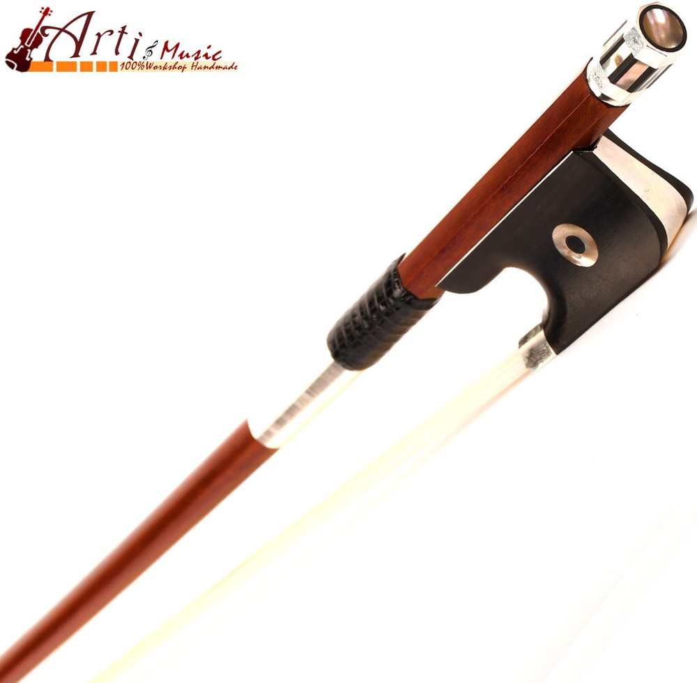E.Sartory Copy Master Pernambuco Cello Bow 3/4 Ebony Ring Frog Silver Part Stiff