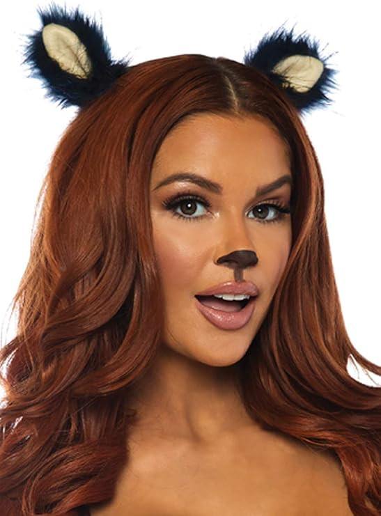 Leg Avenue 2PC Furry ear clips Black