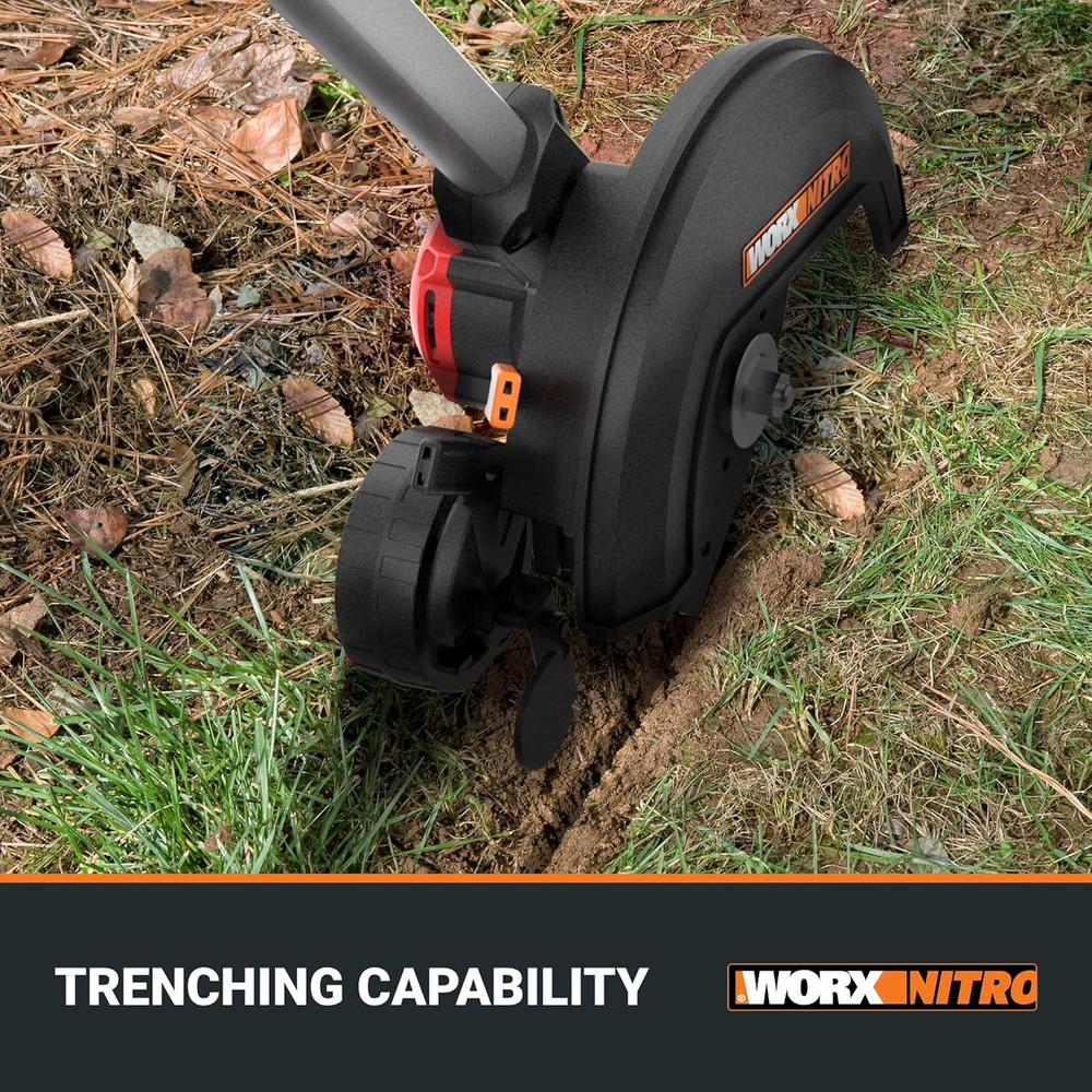 WORX Nitro Cordless Lawn Edger, 7'' Grass Edger with 3 Depth Settings, 20V Elect