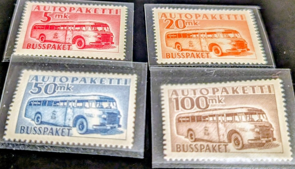 FINLAND 1952 & 1963, PARCELS BUS ISSUES, BOTH VF NH SETS.