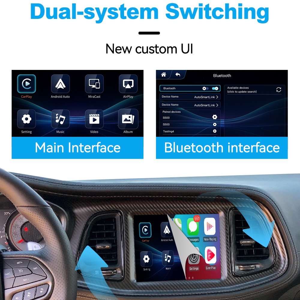 Wireless CarPlay/Android Auto Module Kit For Dodge/ Jeep 2014-2020