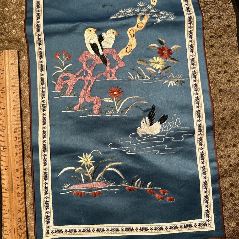 Decorative Silk Panel-Asian Design-Birds