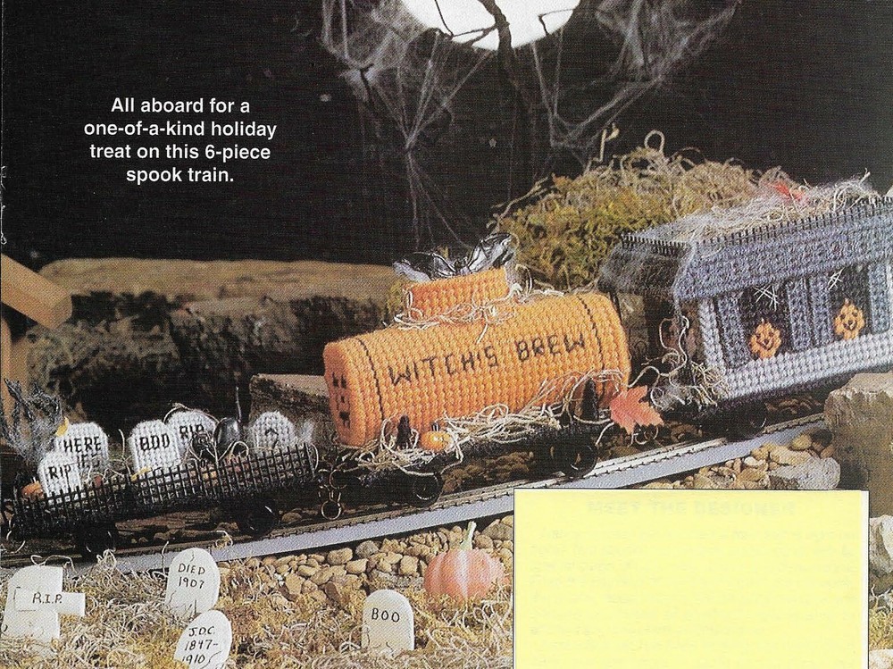 BOO! CHOO CHOO TRAIN HALLOWEEN PLASTIC CANVAS PATTERN INSTRUCTIONS