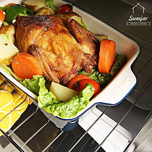 Ceramic Bakeware Set, Rectangular Baking Dish Lasagna Pans for Cooking, Navy