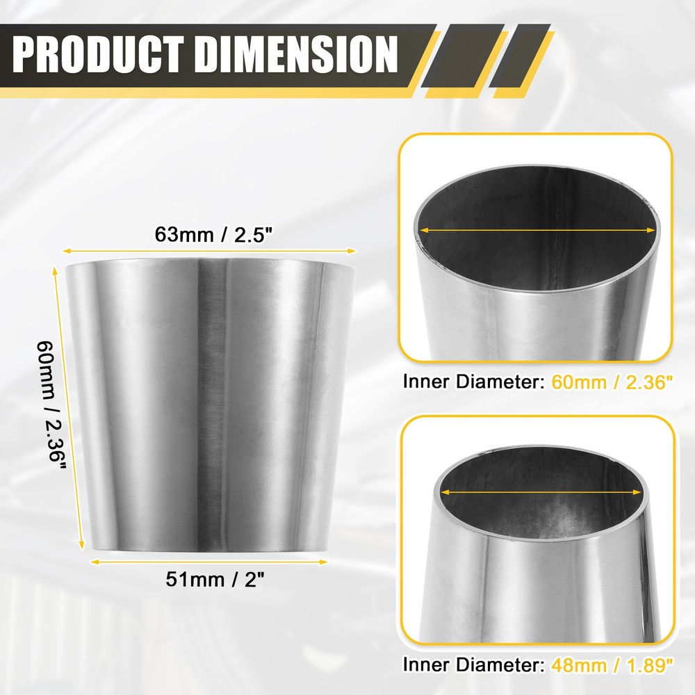 Universal Pack (1) Mandrel Exhaust Bend Elbow Pipe Concentric Reducer 2to 2.5"OD