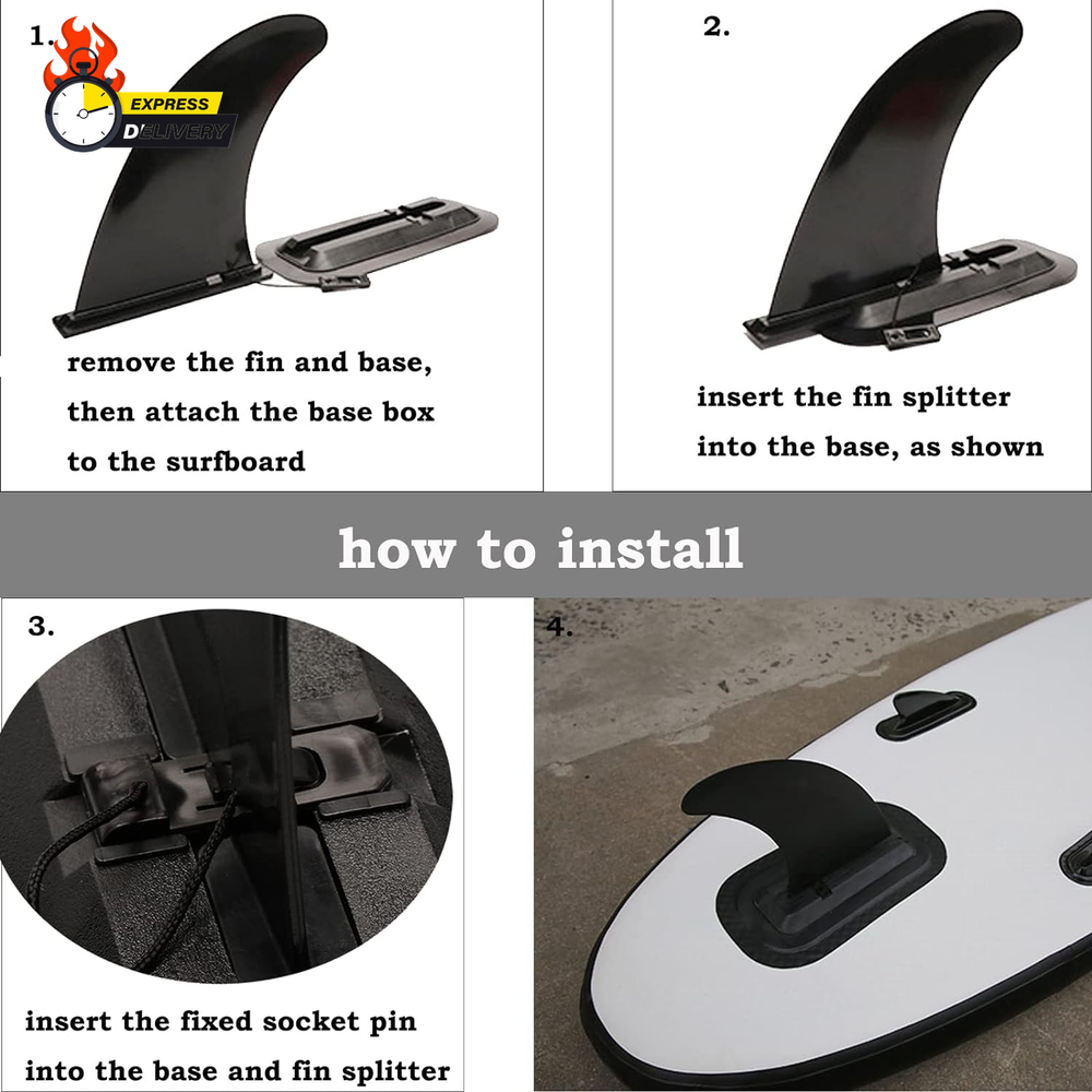 Surf Board Fin 9" Inflatable Paddleboard Replacement Fin for Paddle Board - Quic