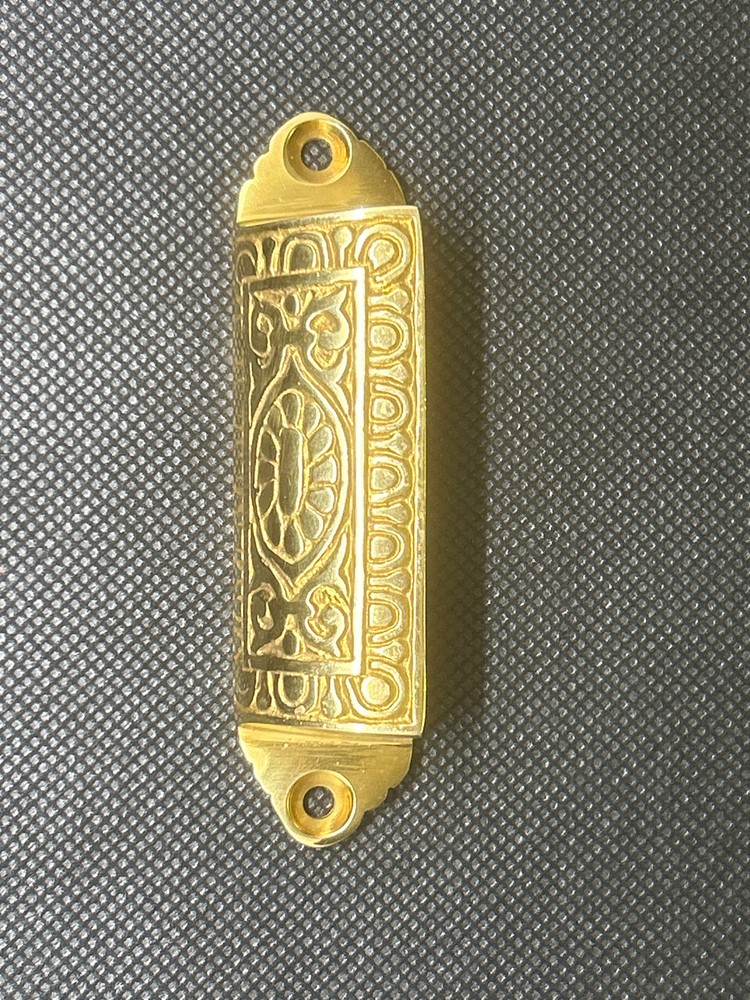 3-1/16" Victorian Style Cast Brass Bin Pull Front Mount