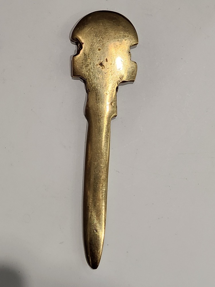 Vintage Solid Brass Cusco Peru Inca Dagger Letter Opener 6” Tall