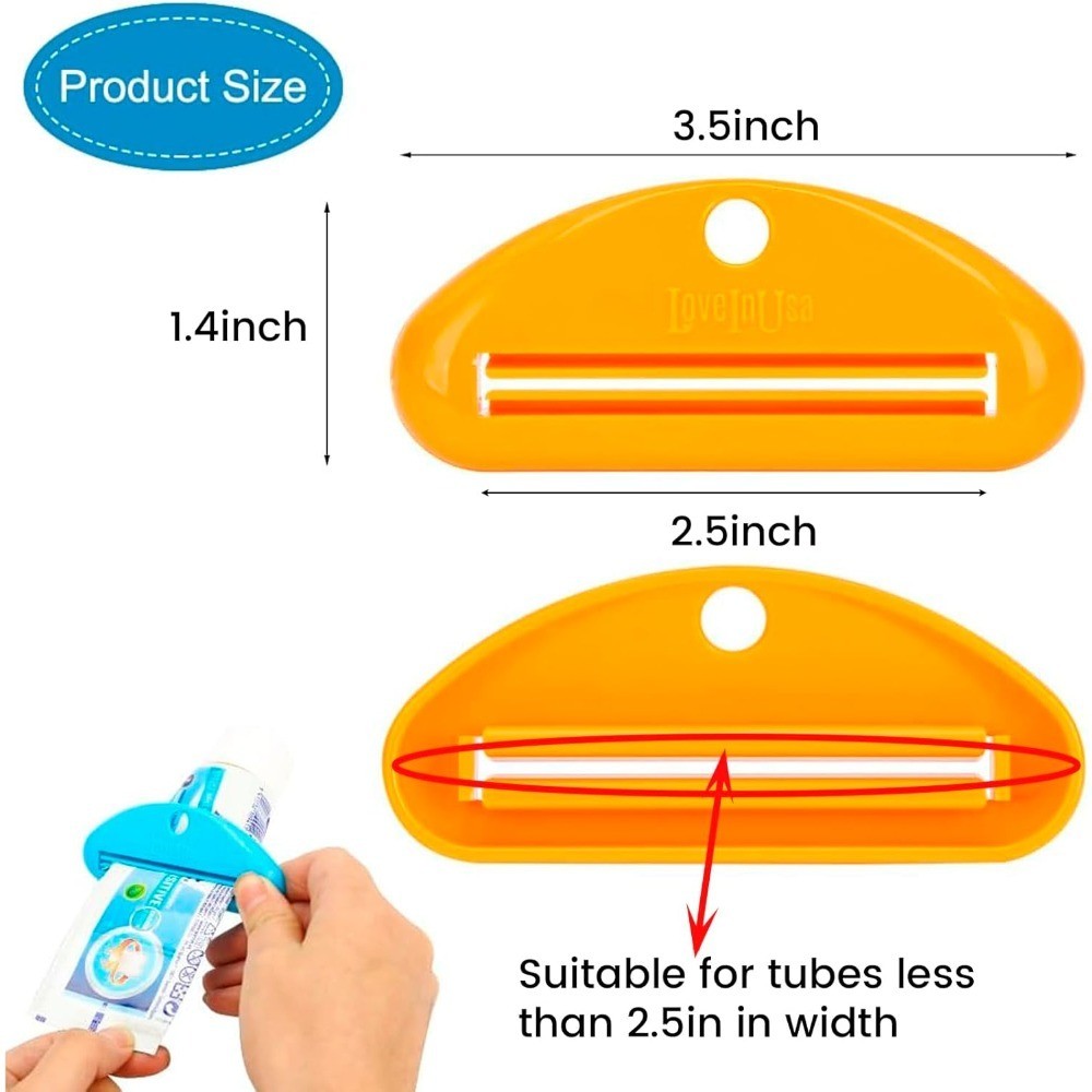 Hanging Toothpaste Tube Squeezer Roller Dispenser Clip Holder 4 Pack