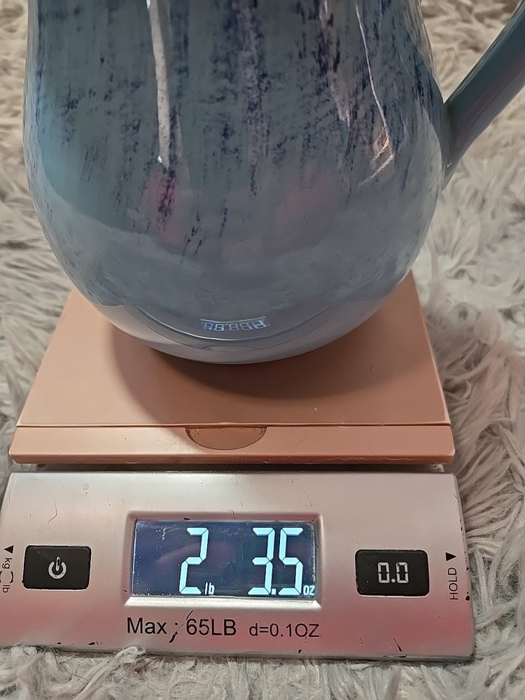 Rustic Ceramic Pitcher Jug Made In Italy Turquoise EUC