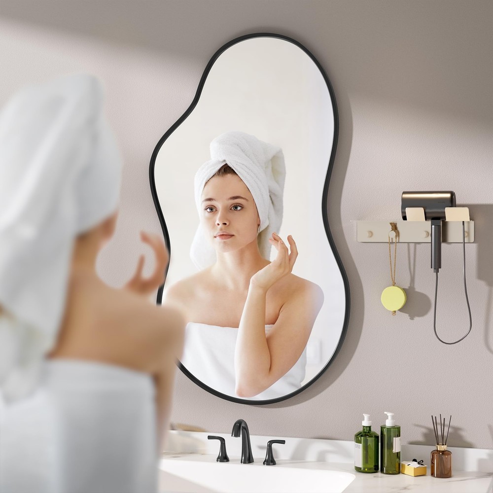 Irregular Wall Mirror - 35"x20" Asymmetrical Mirror, Modern Decorative Mirror...
