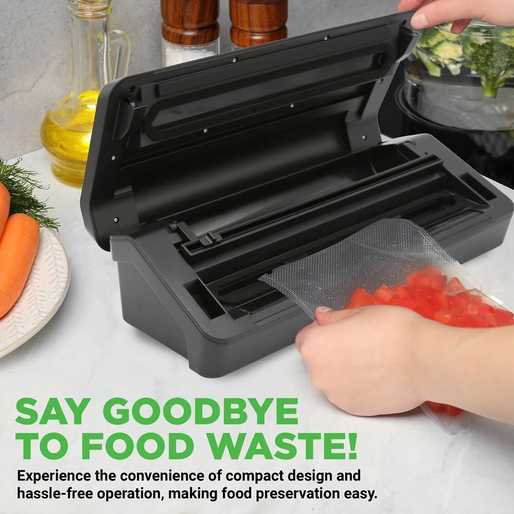 NutriChef Automatic Food Vacuum Sealer w/ Double Sealing Function (Black)