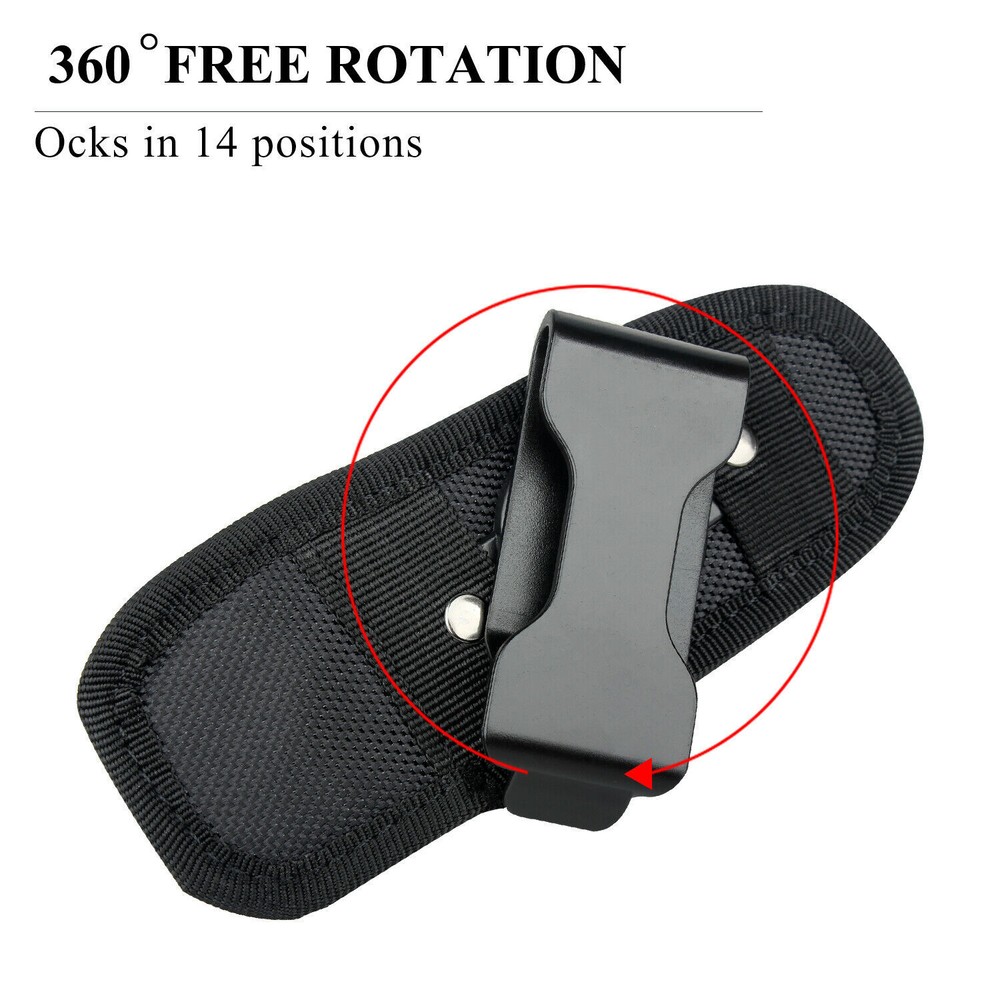 Tactical Flashlight Nylon Holster Security Duty Belt Pouch Rotatable Clip Holder