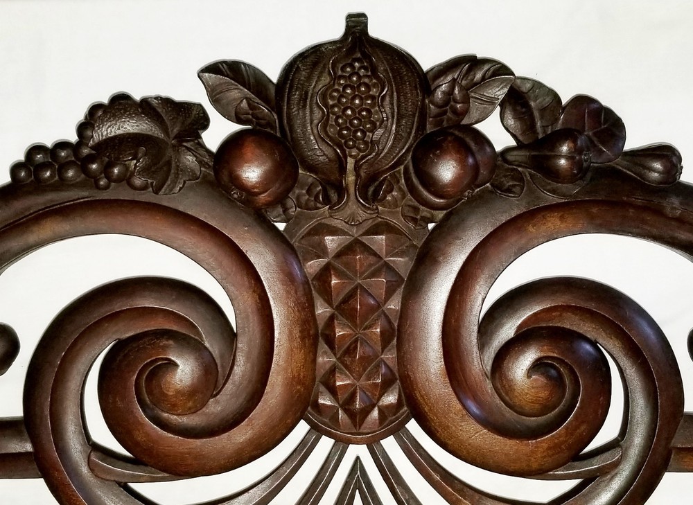 Part- CREST, Rococo Victorian, Pediment, Fruit, Grapes, c1850, 62"w, 20"t