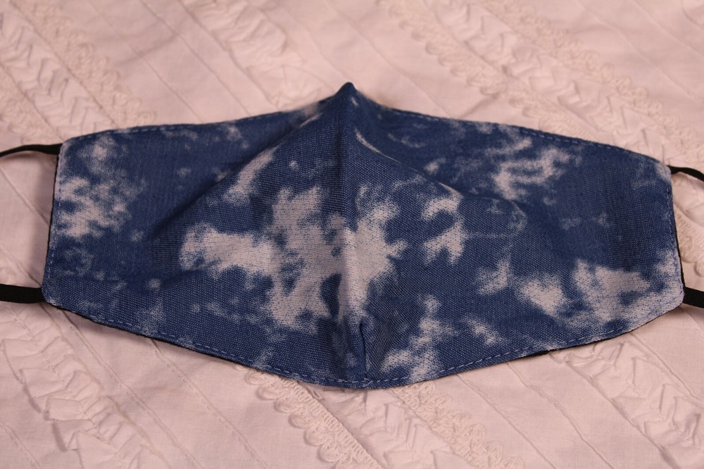 Bleached Denim Face Mask Comfortable Cotton with Adjustable Ear Loops