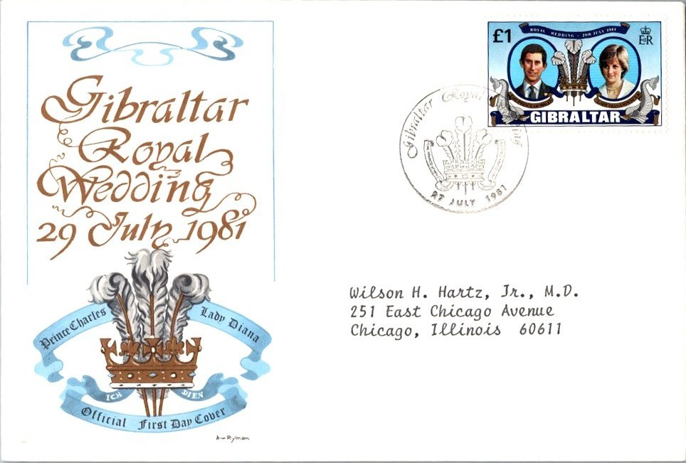 Gibraltar Scott 406 Typewritten Address.