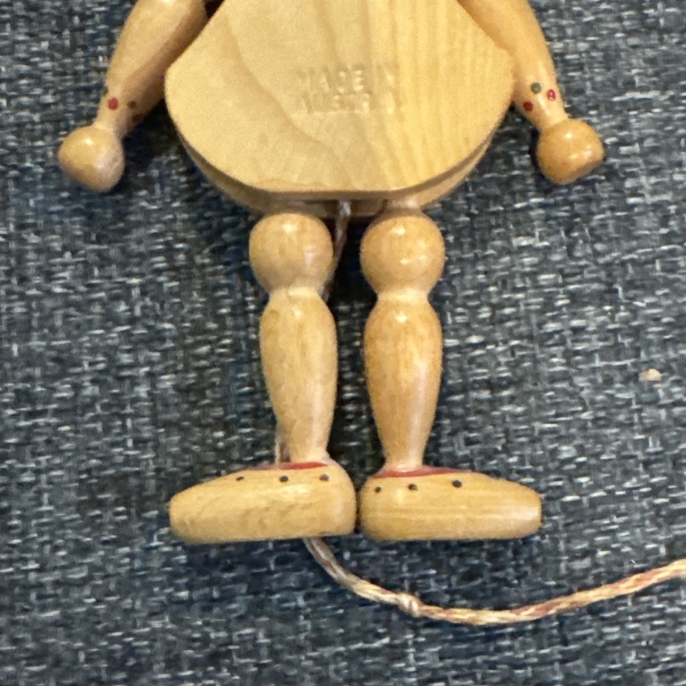 Vintage M. Gschnitzer Austrian Wooden Pull String Jointed Puppet