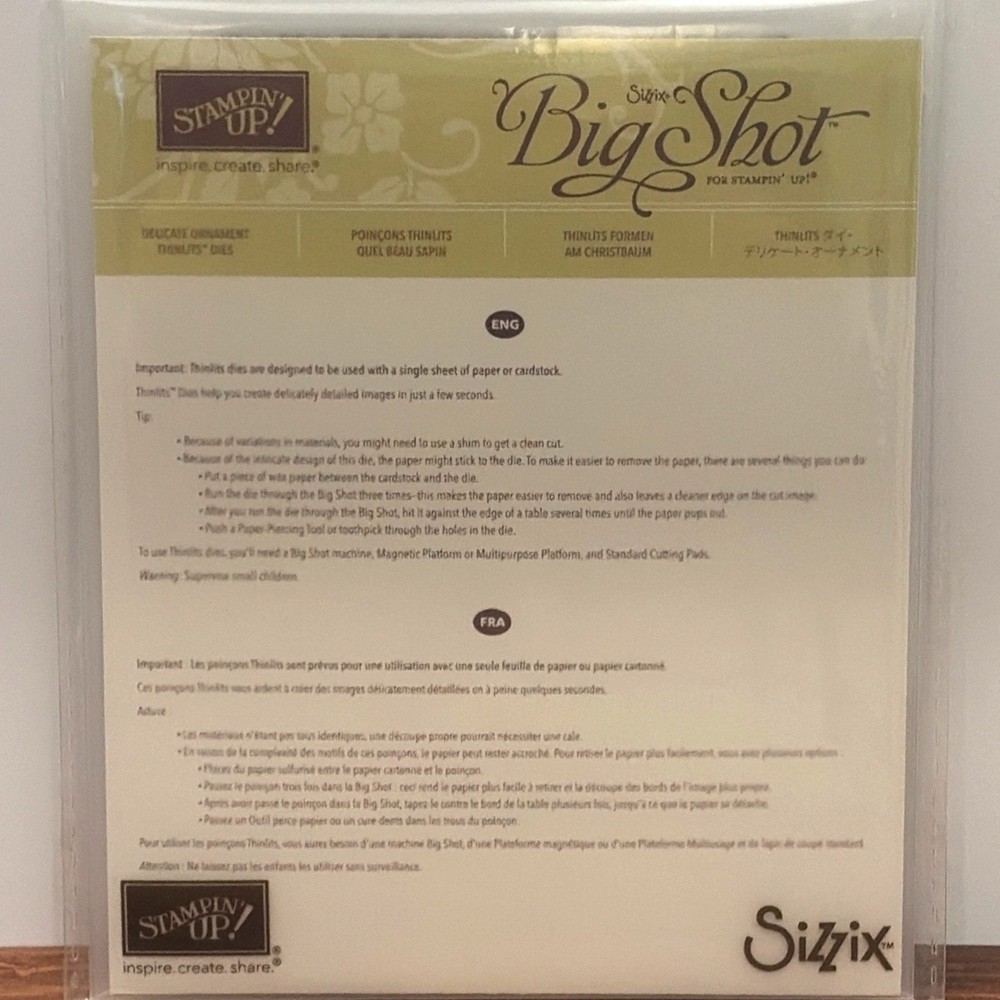 SIZZIX STAMPIN' UP! 139667 DELICATE ORNAMENTS THINLITS DIES