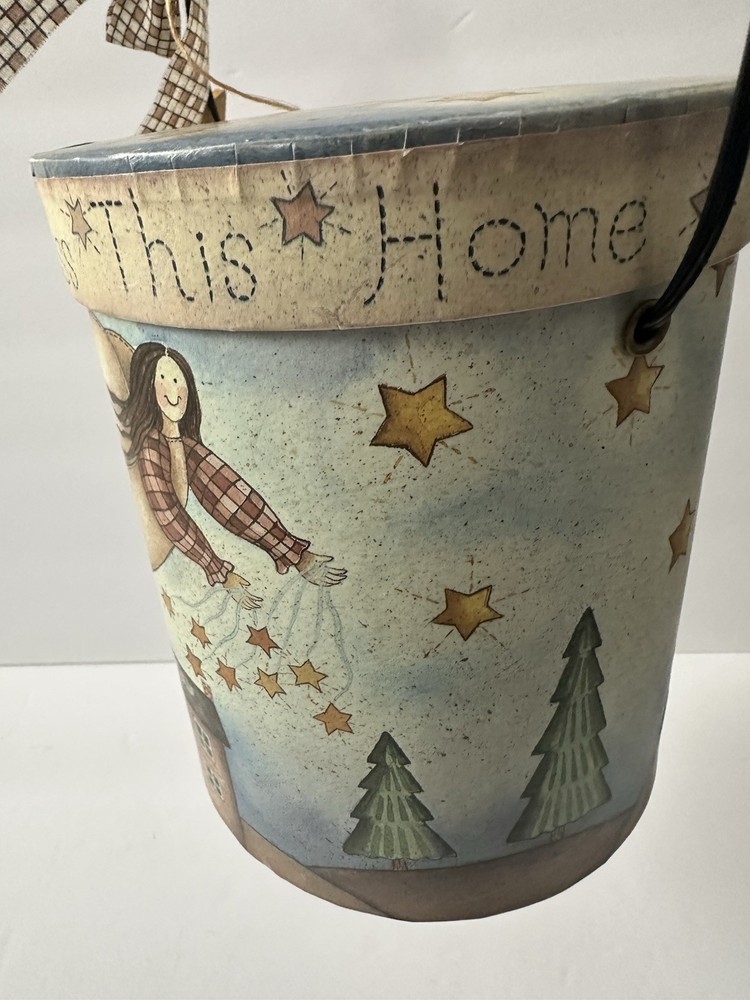 3 NESTING BOXES God Bless This Home Primitive Gift Angel