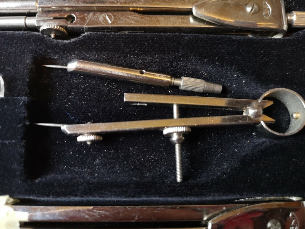 VINTAGE KINEX TECHNICAL DRAWING SET 3 DIFFERENT COMPASSES