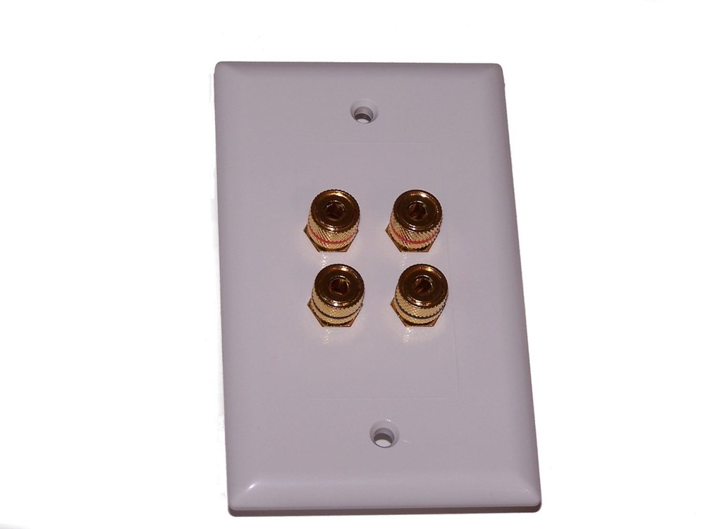 Speaker Wall Plate 4 Terminal Binding Post Easy Install
