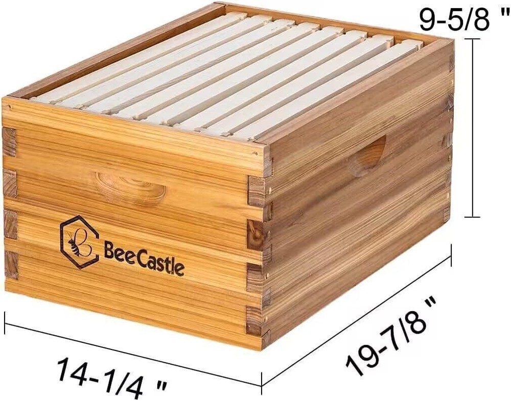 8 Frame Heavy Wax Coated Langstroth Unassembled Deep/Brood Box with Frames