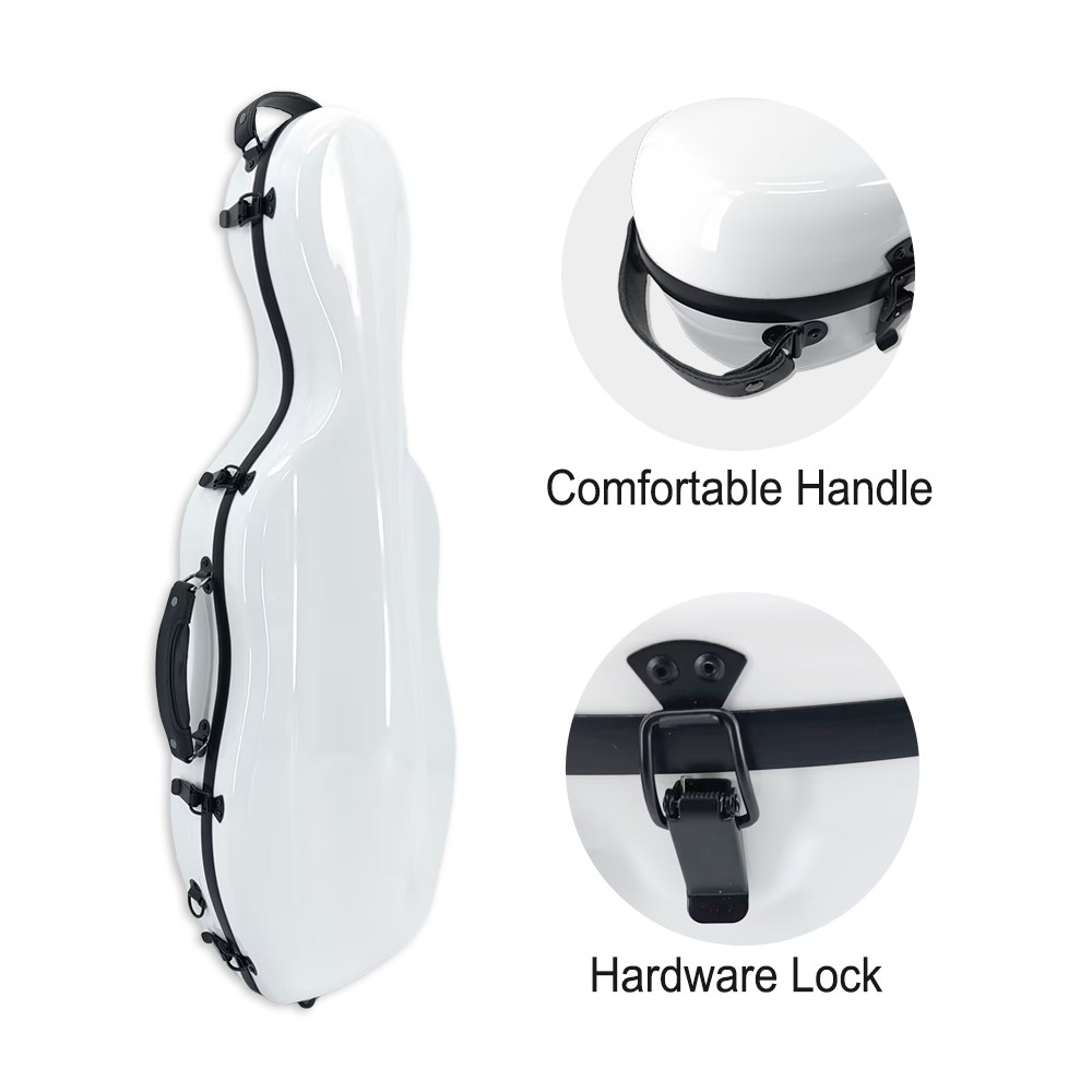 Advanced Viola Case Carbon Fiber Scratch-resistant Viola Box Strong Light White