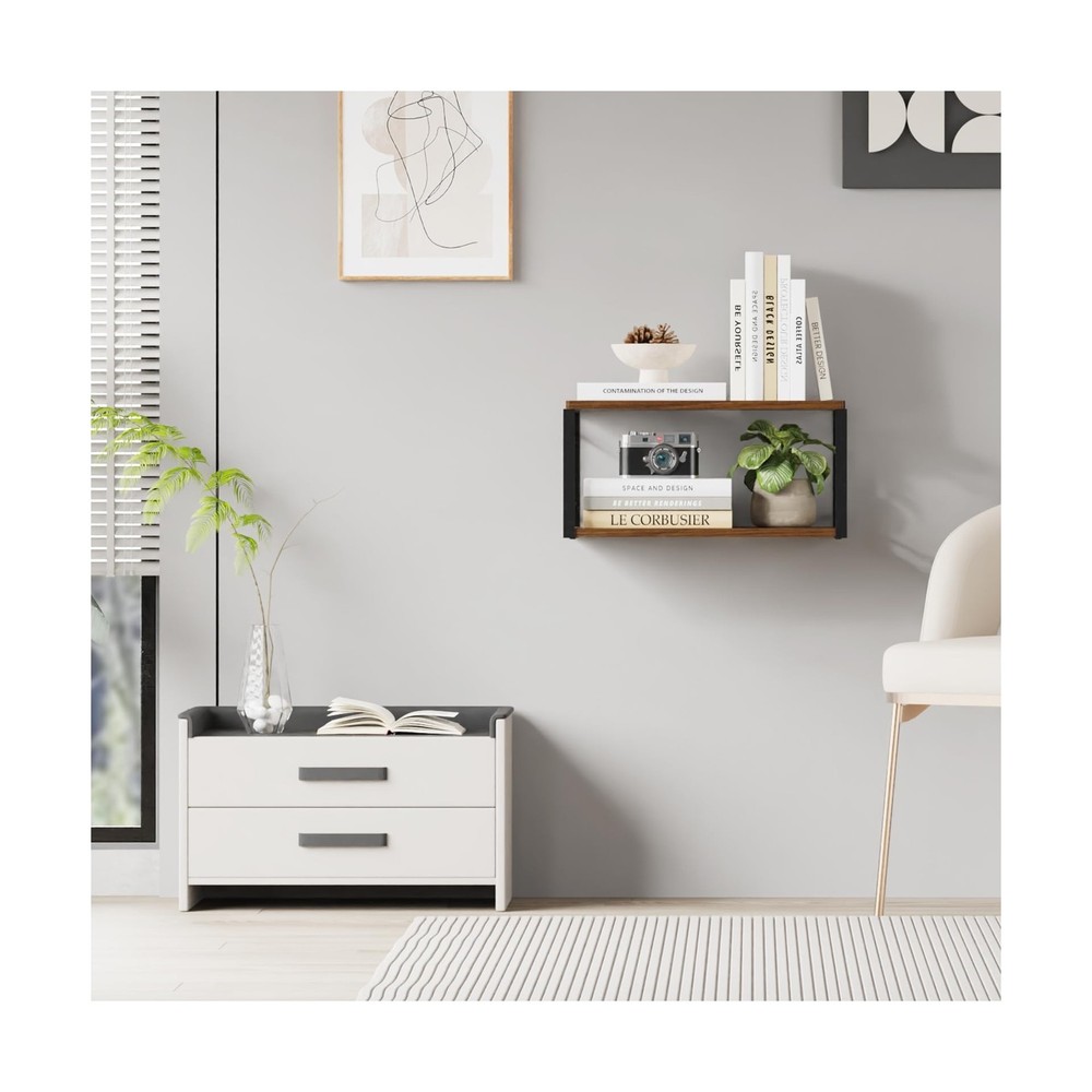 Floating Nightstand, Wood Bedside Shelf Wall Mounted Nightstand, Floating Bed...