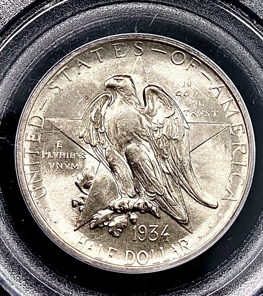 1934 - Texas Commemorative Silver Half Dollar - PCGS MS65 - Shiny luster BU!!!