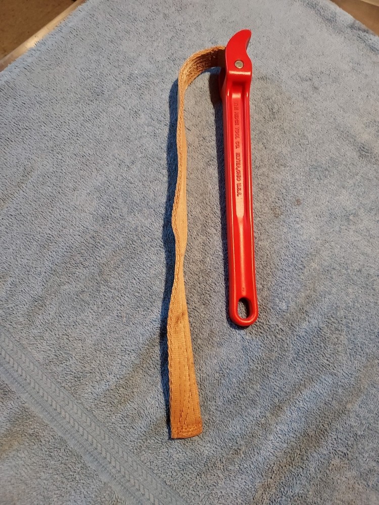 Strap Wrench By Ridgid, #2, 11.1/2" Long Handle, 15" Long Strap