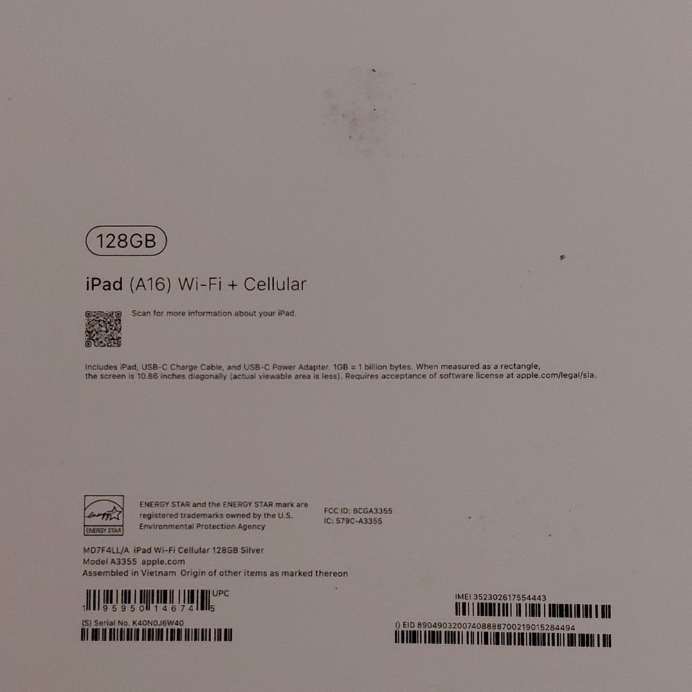 iPad (A16) Wi-Fi + Cellular