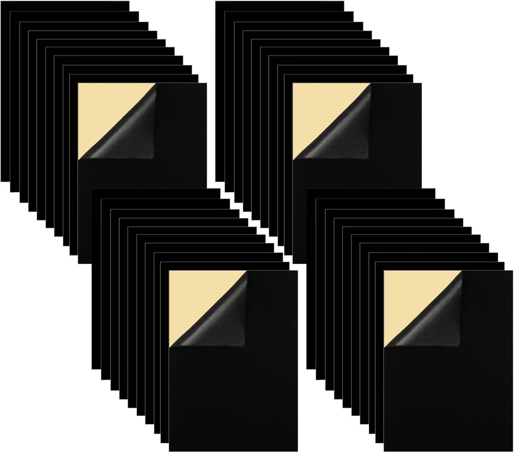 Self Adhesive Fabric for Crafts, 40 Black Sheets