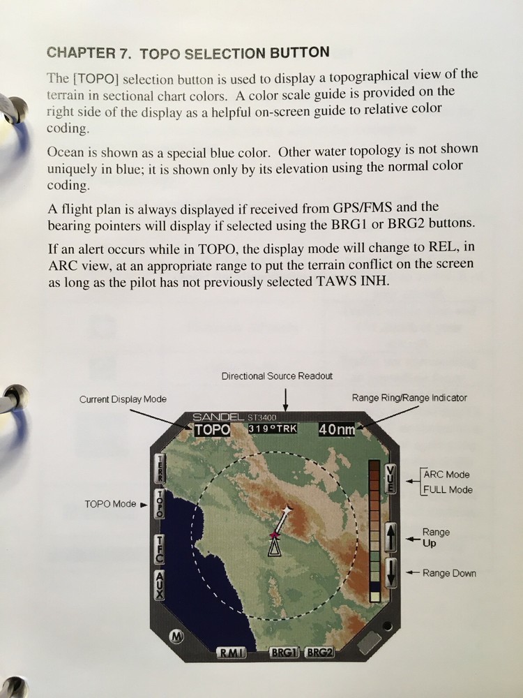 Sandel ST3400 TAWS RMI Pilot's Guide Manual