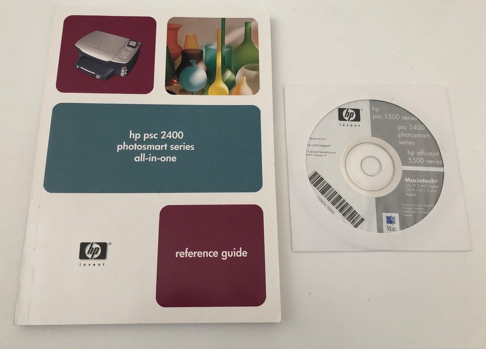 HP PSC 2400 Photosmart Series Print Reference Guide Book & CD