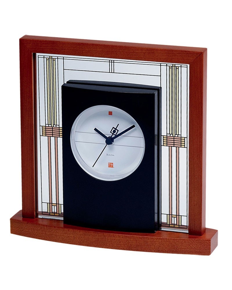 Frank Lloyd Wright Willits Table Clock by Bulova B7756 NIB