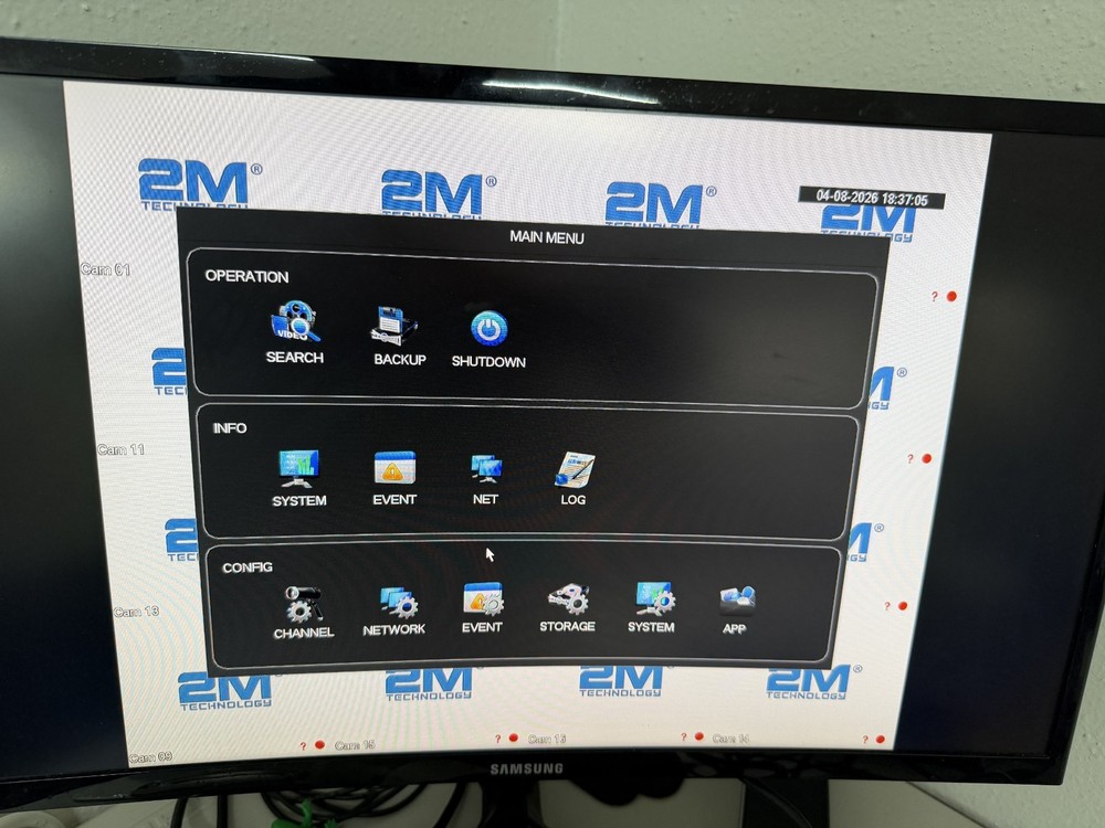 16CH DVR 2M Technology 2TB Security Camera 1080P Scan QR Code Online Used 2Pcs