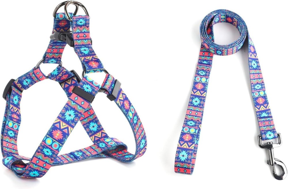 Dog Harness Leash Set Adjustable Heavy Duty No Pull Halter Harnesses Small