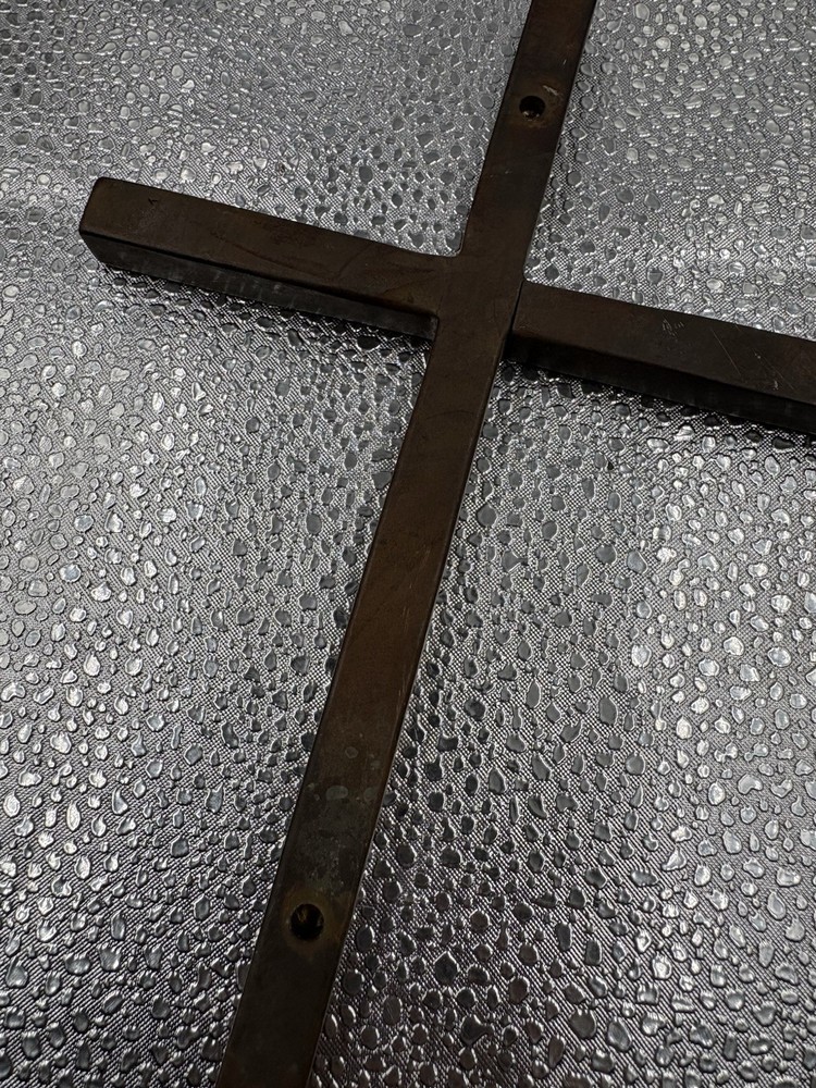 Vintage Solid Brass Cross Heavy Modernist Modern