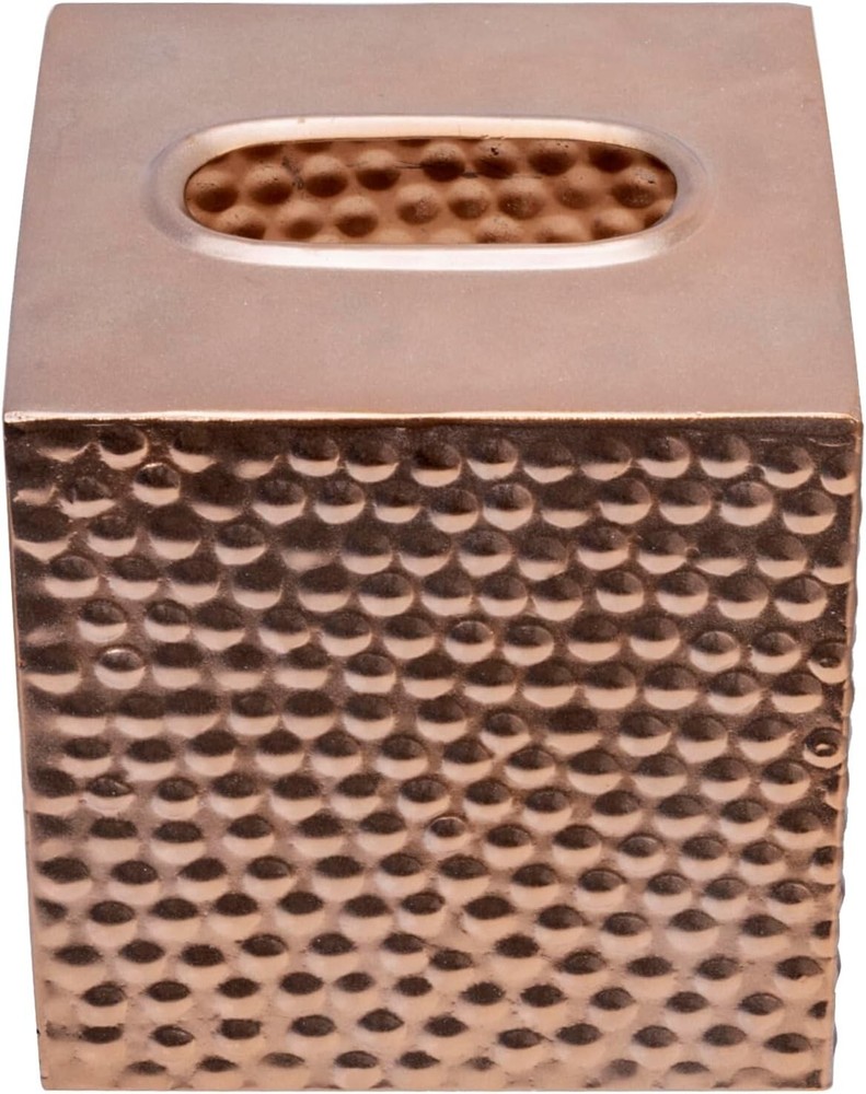 Bathroom Decorative Copper Metal Tissue Box, Tissue Holder with Open Bottom