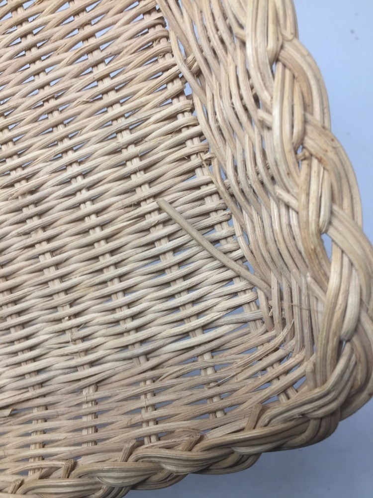 Vintage Tan Rectangular Wicker Basket- about 10 by 8''